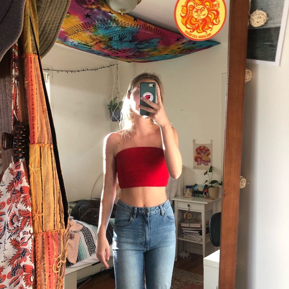 Basic red brandy tube top